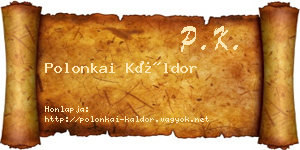Polonkai Káldor névjegykártya